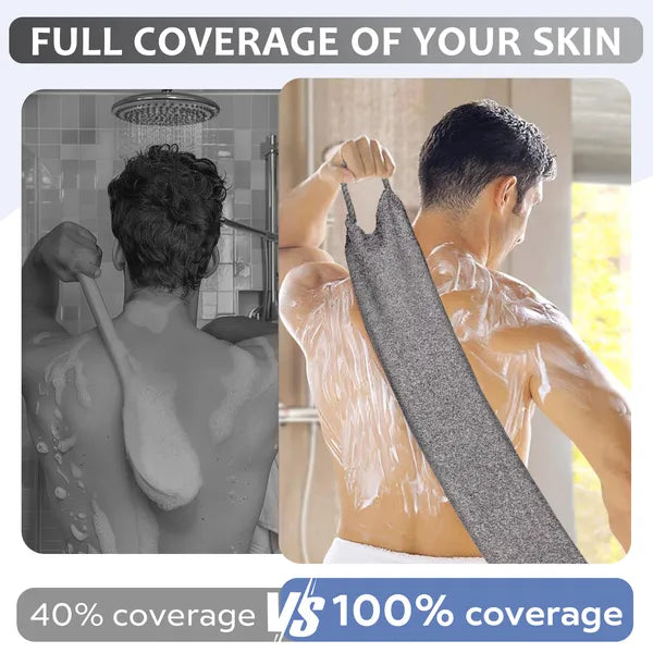 Serviette exfoliante pour corps en fibre de bambou premium - Exfoliation douce et propre pour