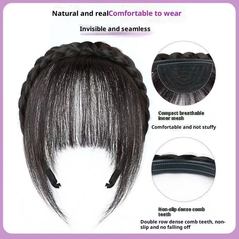 Bangs Wig Bande artificielle de cheveux de twist twist femme intégré