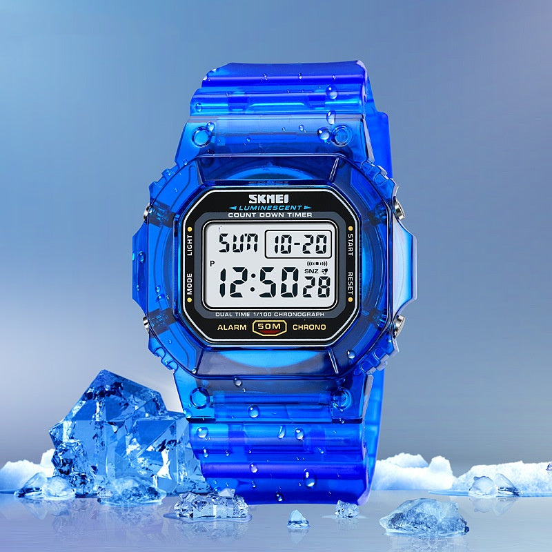Sports Transparent Strap Multi-fonctions Montre électronique