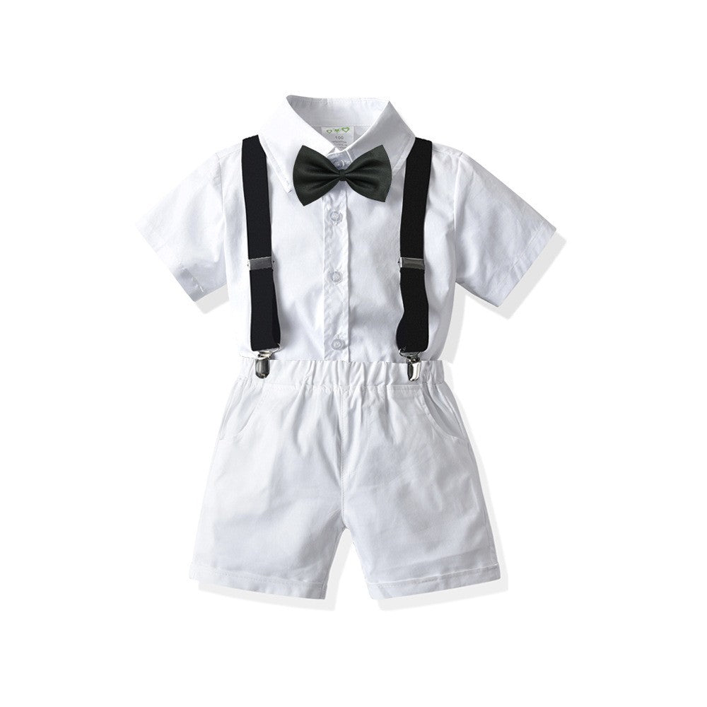 Chemise blanche à manches courtes pour garçons