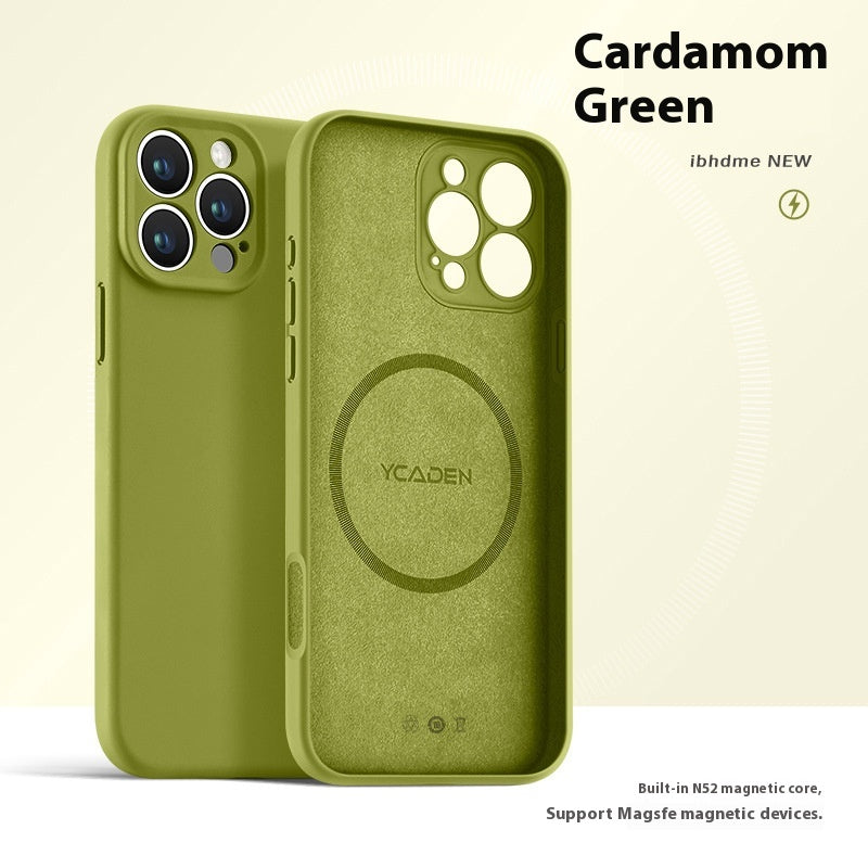 Boîtier de téléphone Real liquide Silicone magnétique ultra-mince résistant à la chute Tout inclus
