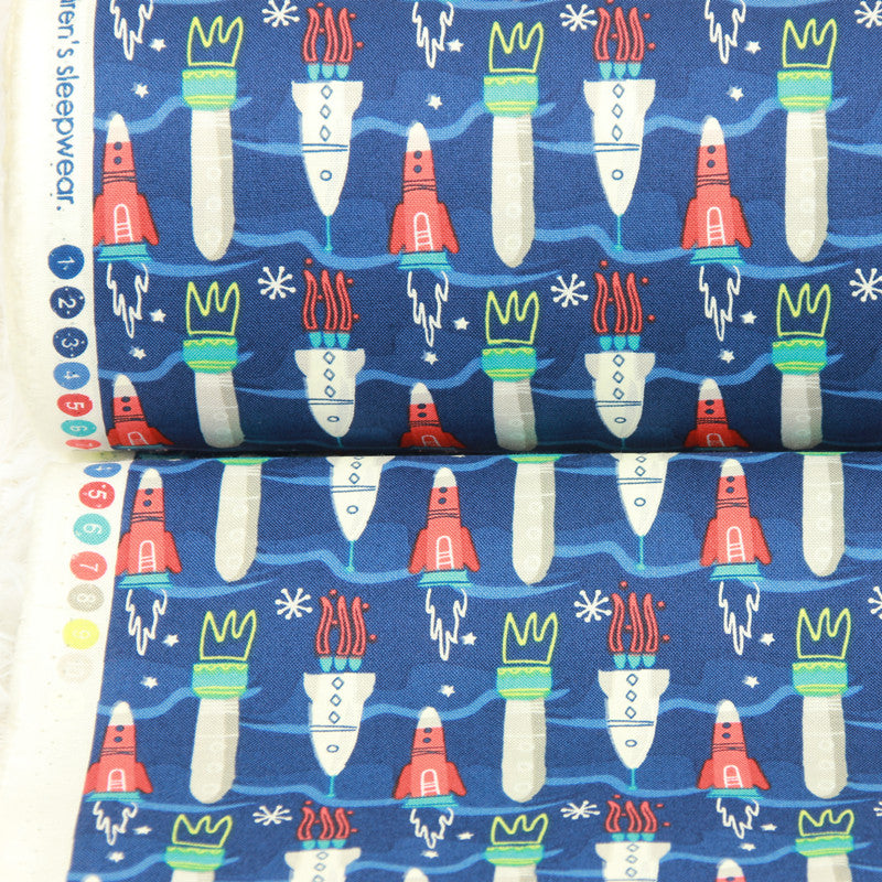 Tissu de coton uni Style nordique Rocket imprimé bricolage à la main