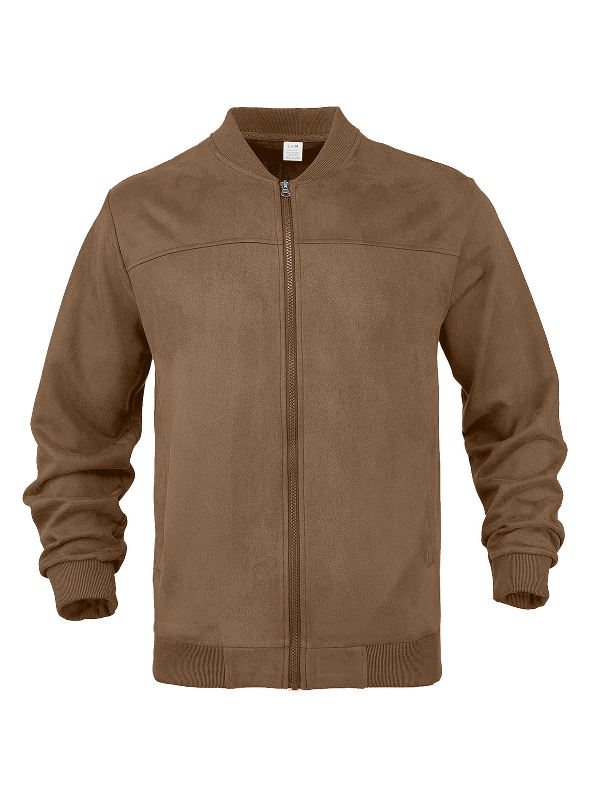 European And American Men's Suede Solid Color Casual Sports Stand Collar Zipper Jacket Plu