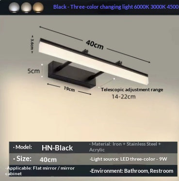 LED miroir rétractable maquillage mur lumière de remplissage