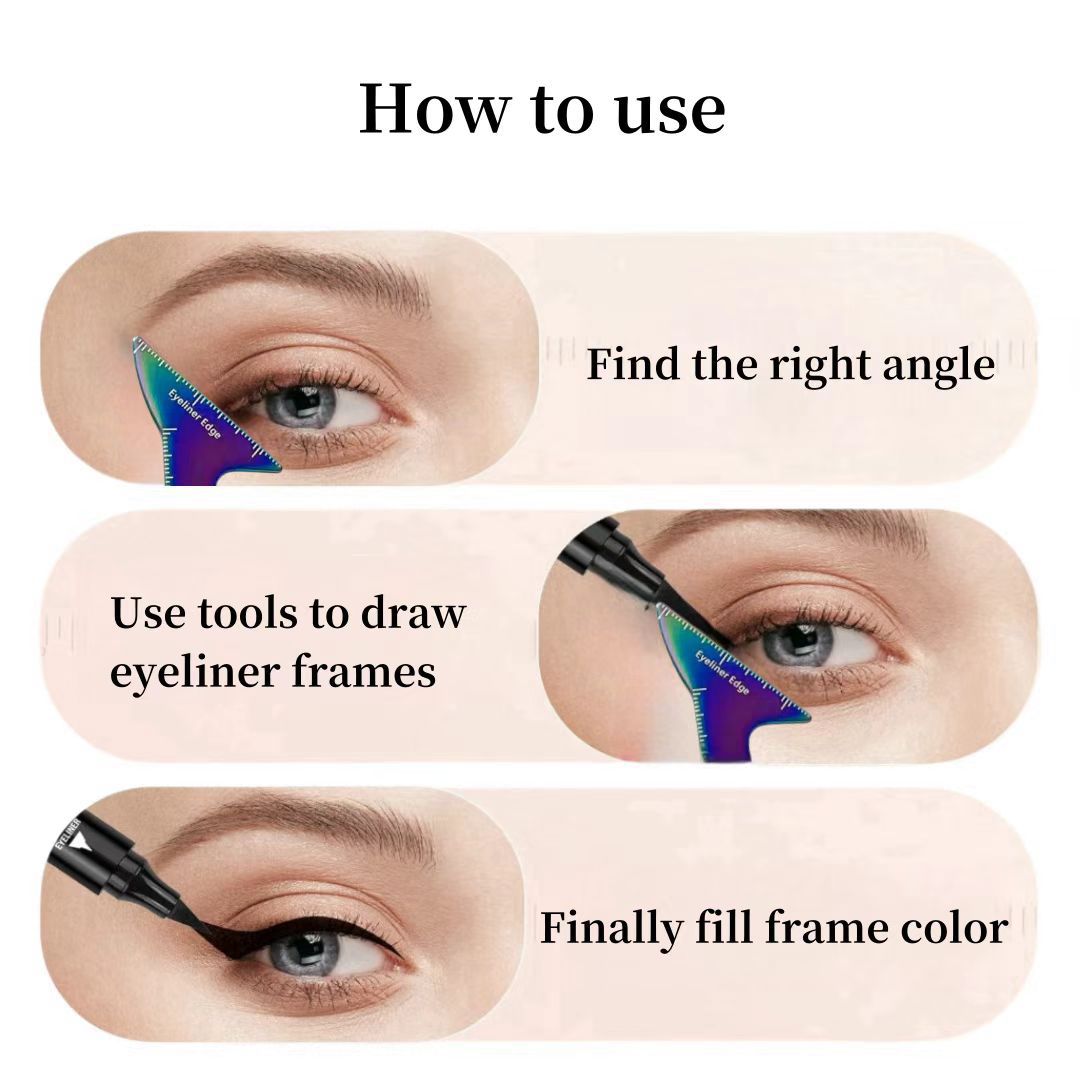 3 en 1 Eyeliner stencils pour les yeux à capuchon