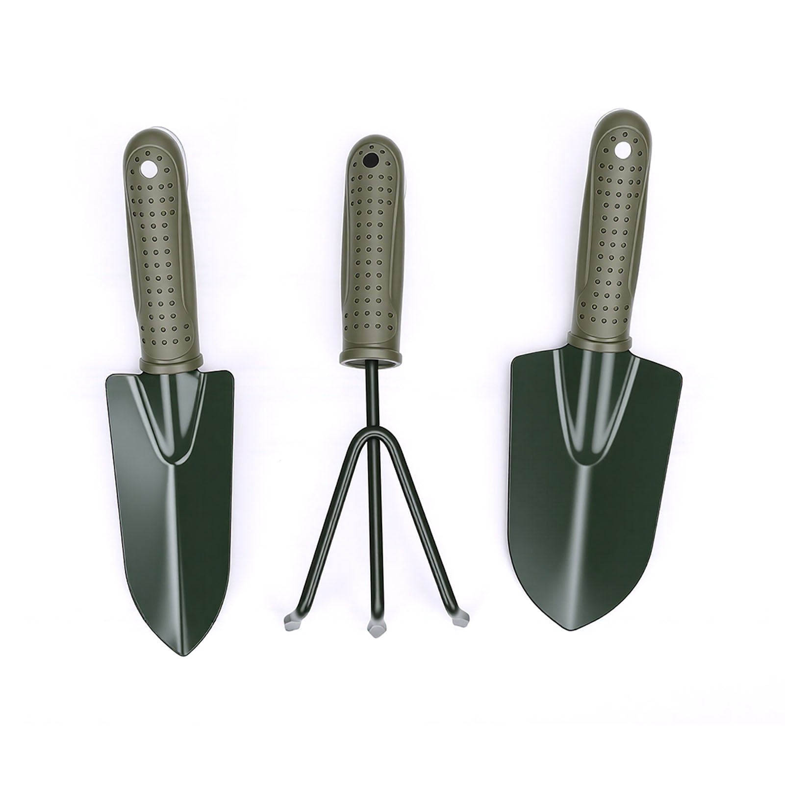 Ensemble d'outils de jardin poignée ergonomique large et étroit shovel 3 Râteau avec sac de rangement pour