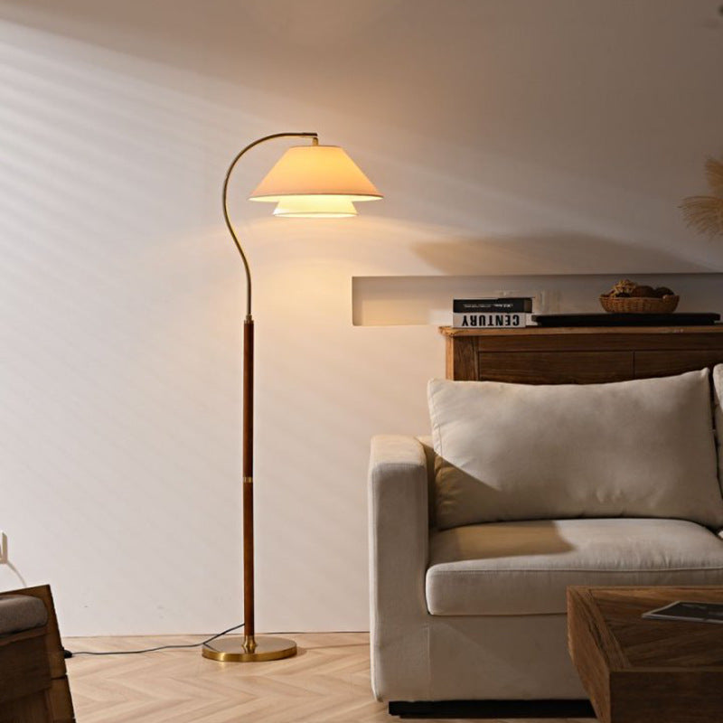 Salon et chambre au sol lampe plissée lumière ambiante