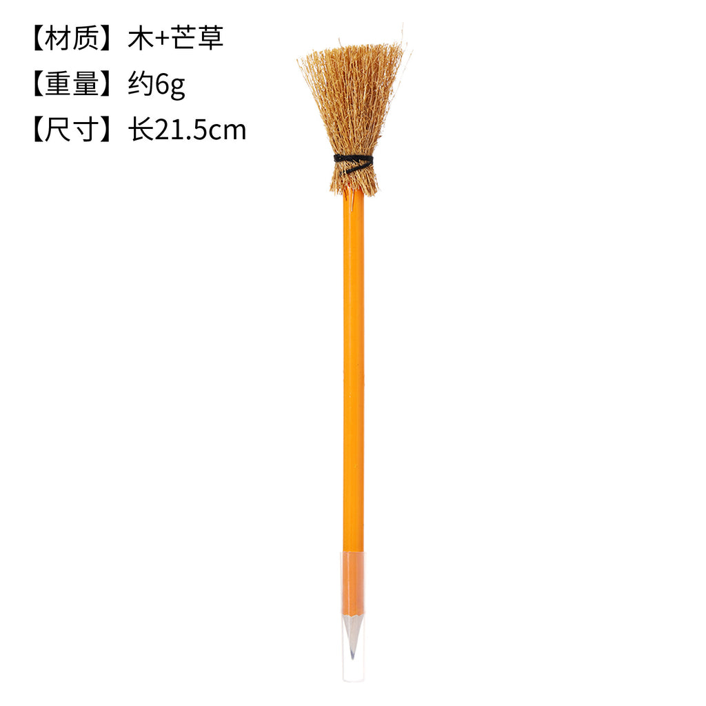 Crayon en bois d'Halloween Magic Wand Crayon Witch Broom Pen Harry Potter Verres Cadre Craft