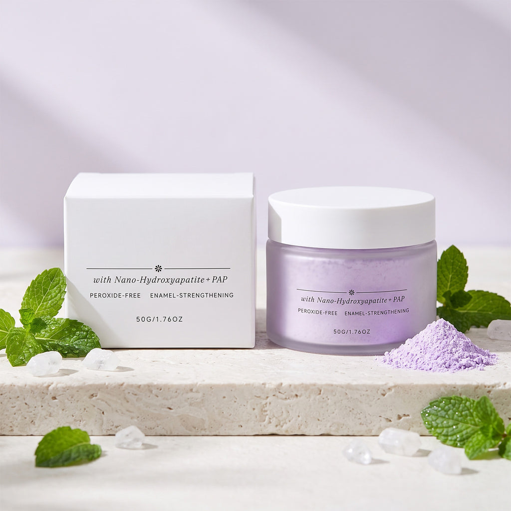 Poudre de dents blanchissant la menthe