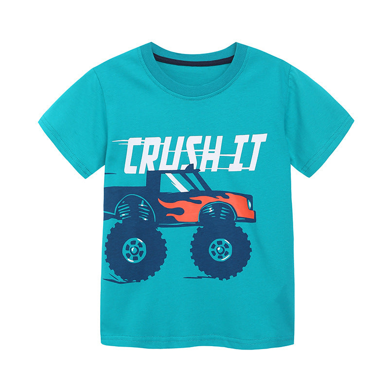 European and American Style Fashion Car Printing Manche courte