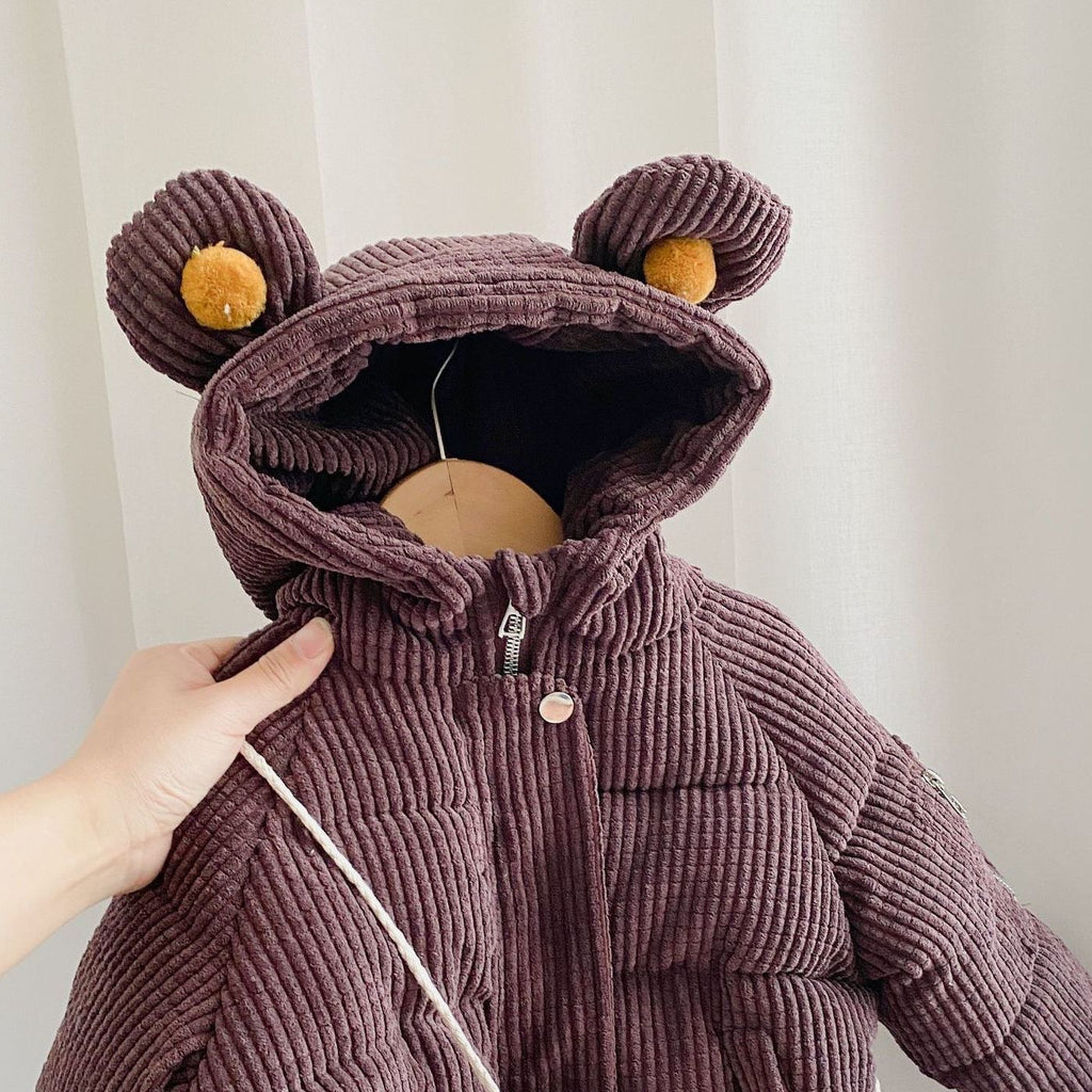 Garçon mignon coton cartoon à capuche court