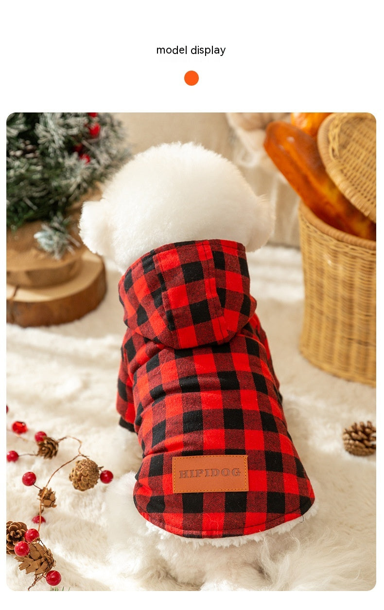 Manteau à capuche en coton à capuche classique pour chien de compagnie
