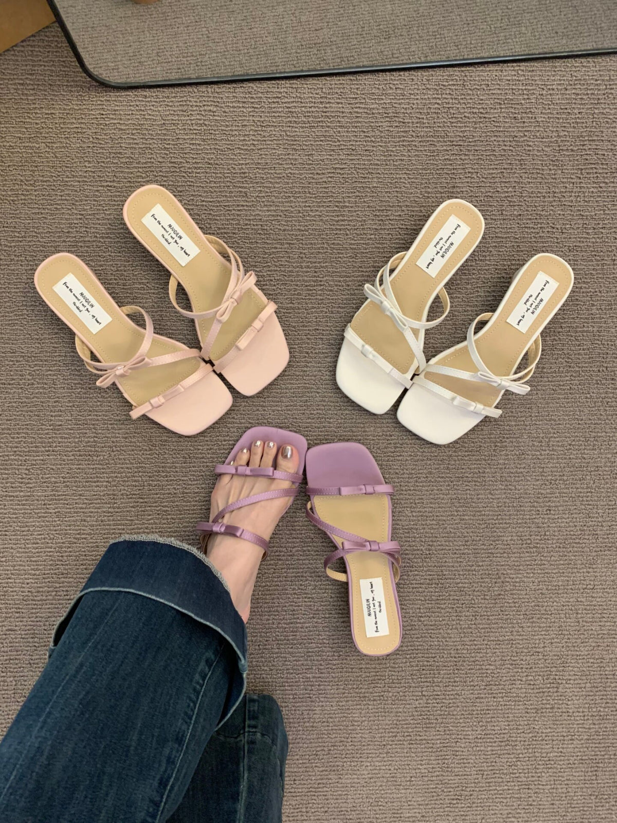 Niche Design Toe ouvert femmes Diapositive Sandales