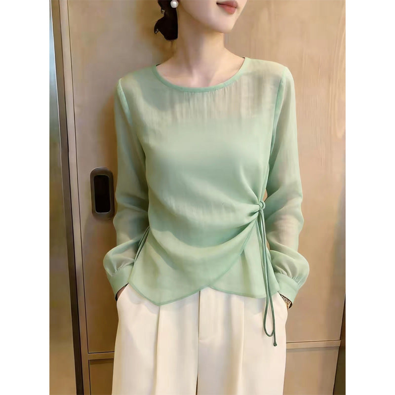 Dentelle-up, taille-cintaillement Figurine-flatter Chic Top