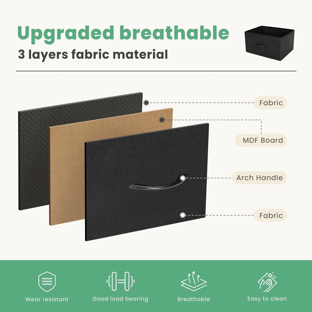 Desser pour chambre à coucher avec 7 tiroirs de tissu Rangement organisateur Clotes de poitrine pour vivre