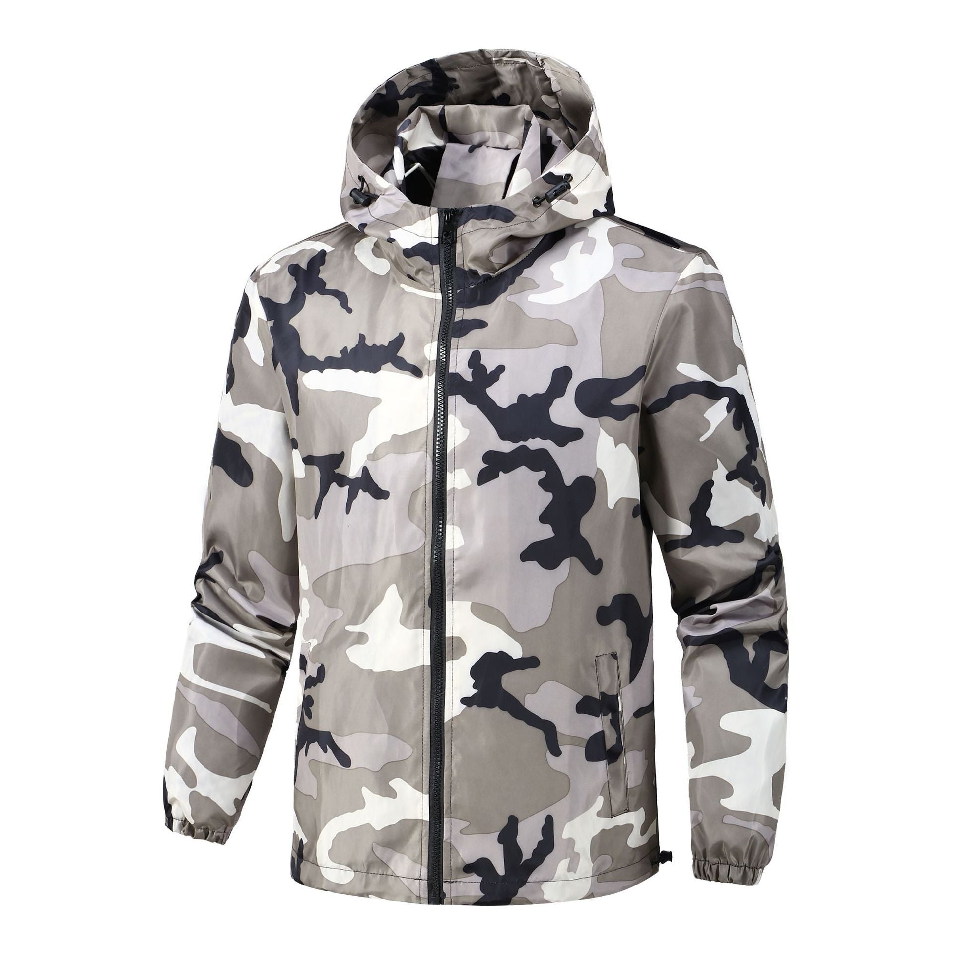 Veste à capuche à la mode avec poches de patch sur les coutures latérales