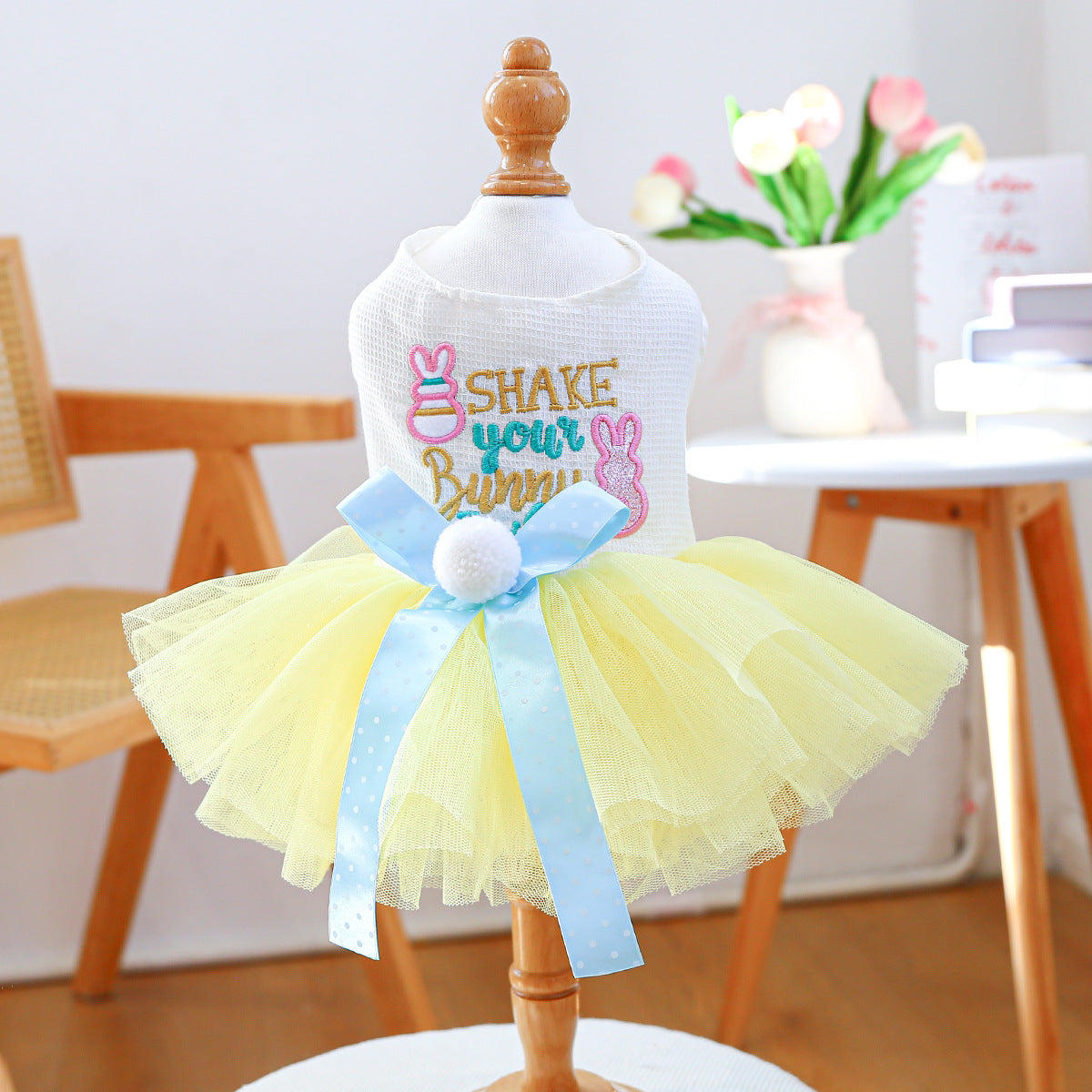 Vêtements de vacances pour animaux de compagnie pour chats et petits chiens Joyeux anniversaire et Chemise de Pâques Ballet Tutu