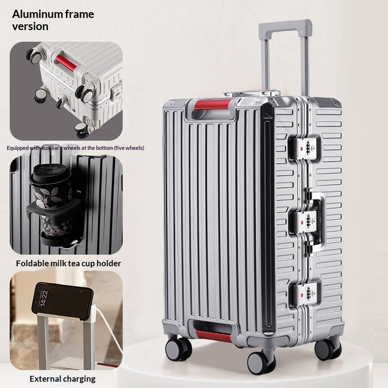 Trolle en aluminium de voyage avec serrure combinée