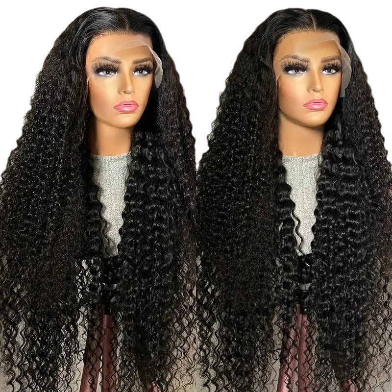 Tube de plaie pour femmes Long Curly Wig Front Lace
