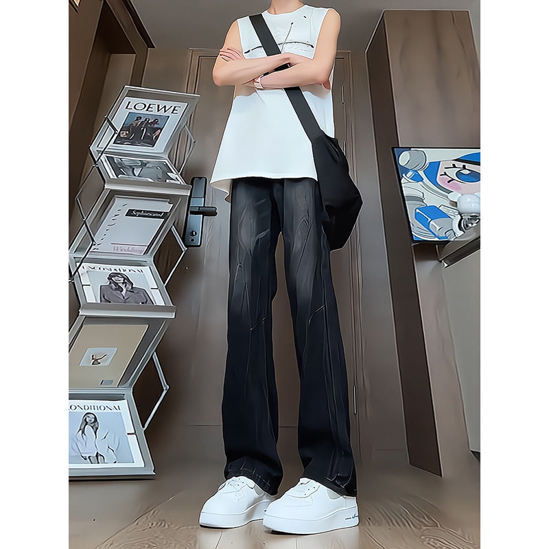 Slimming, Jambe droite Pantalons minces style vintage légèrement évasés
