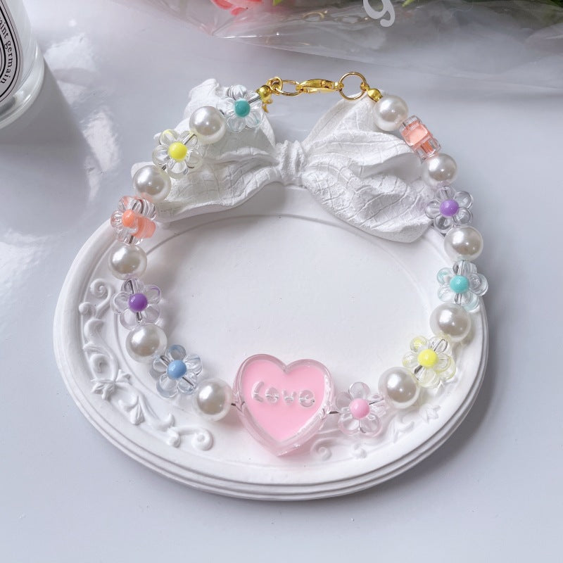 Cute Flower Bead Necklace for Pet Cats
