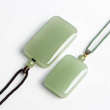 Pendentif Xinjiang Hetian Jade Ping An Wuyi Marque Pendentif Hommes et Femmes Pendentif Jade Pin