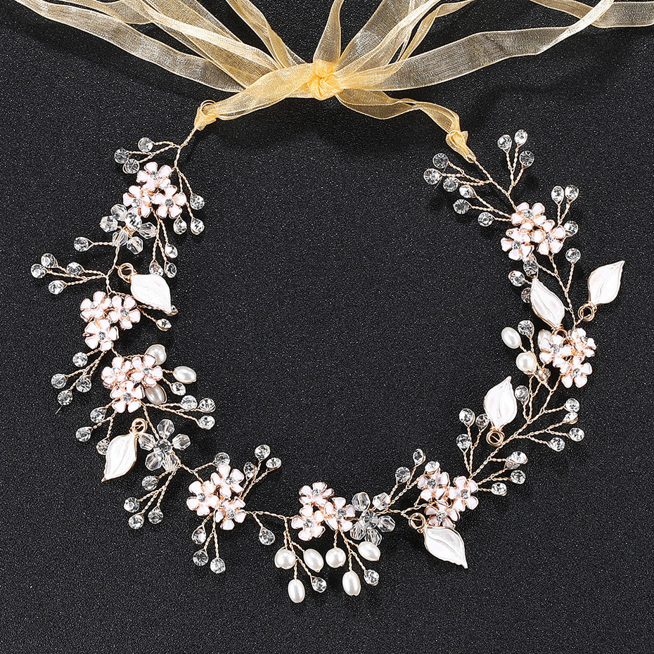 Perle main faite fleur de bandeau en alliage
