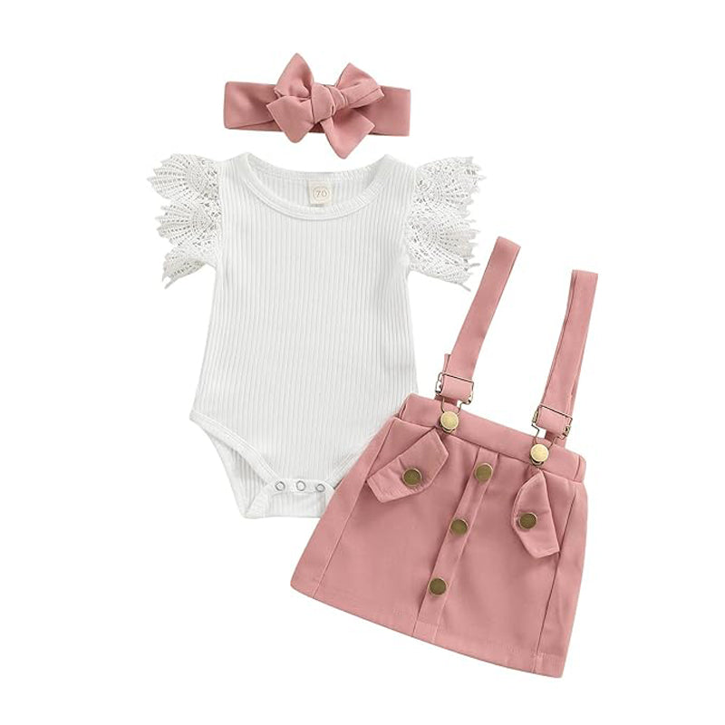 3Pcs Bébé Fille Outfits