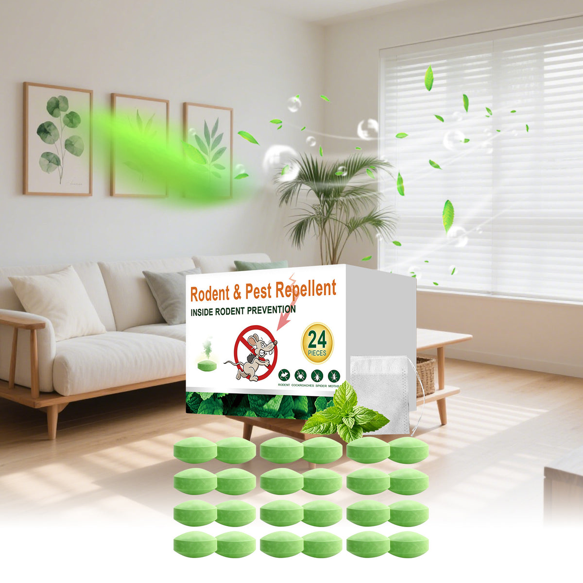 Rodent and insect repellent pellets