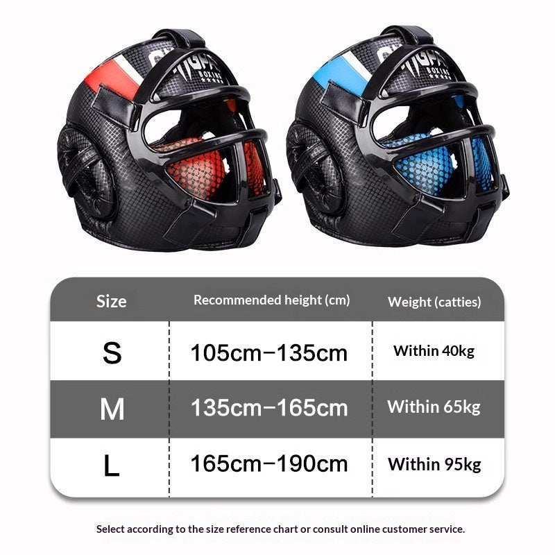 Casque de protection complète pour Kickboxing Sanshou et Taekwondo