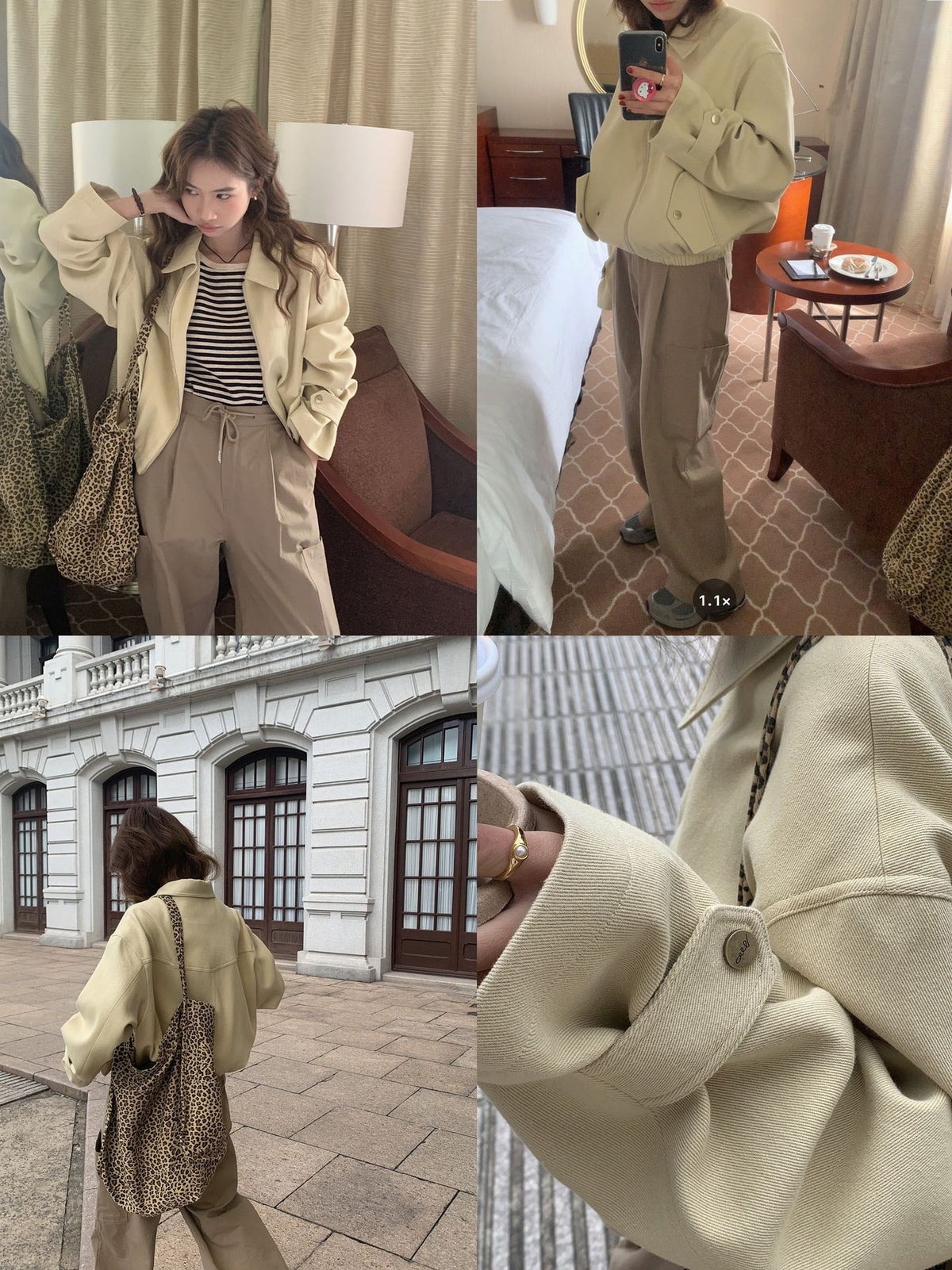 Casual Solid Couleur Lapel Longue Manche Loose Slimming Zipper Coat