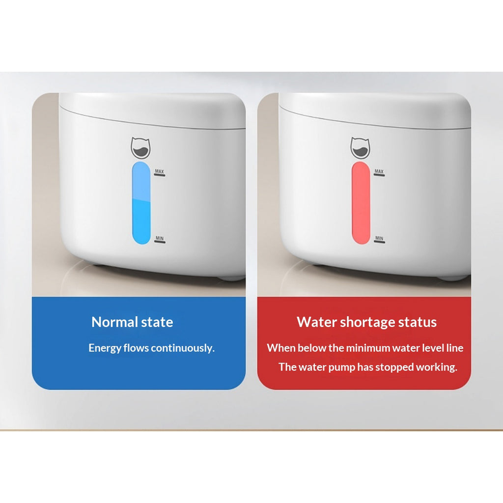 Fontaine d'eau pour animaux de compagnie filtrée sans fil intelligente