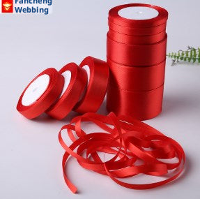 Ruban décoratif de soie de mariage-0,6cm * 23m-rouleau rouge brillant-1