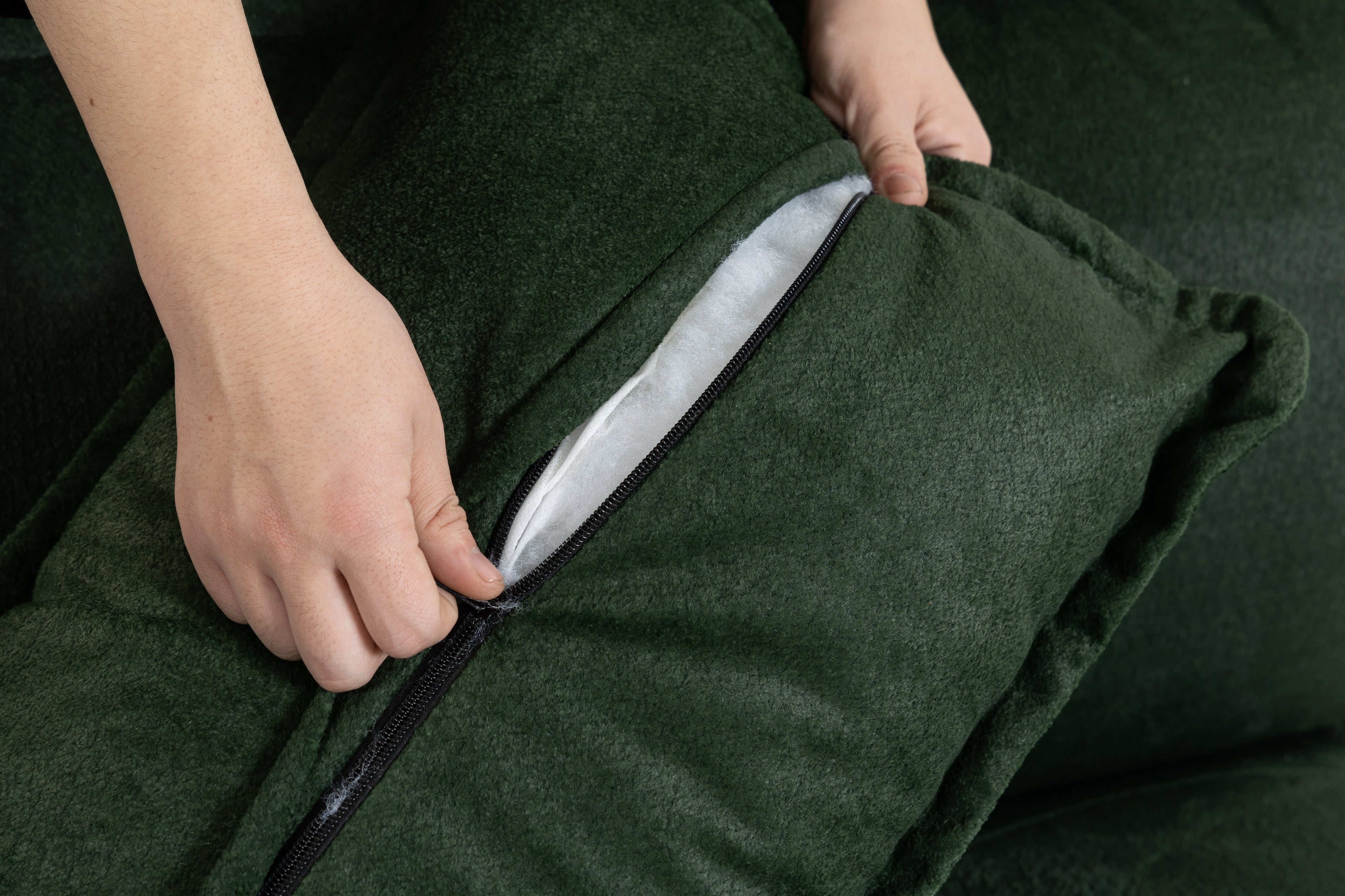 Moderne 3 places avec pouf 113,77" Canapé sectionnel avec oreillers de taille