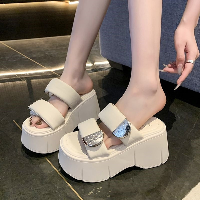 Pantoufles de 9 cm de hauteur de plus pour femmes