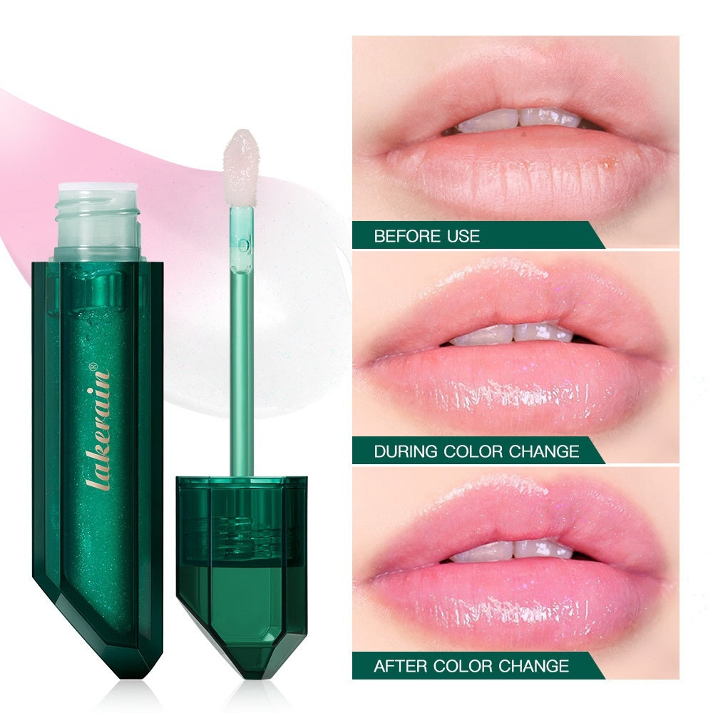 Résistant à la température miroir-comme l'huile de lèvre hydratant Dewy pour les lèvres radiantes Plump
