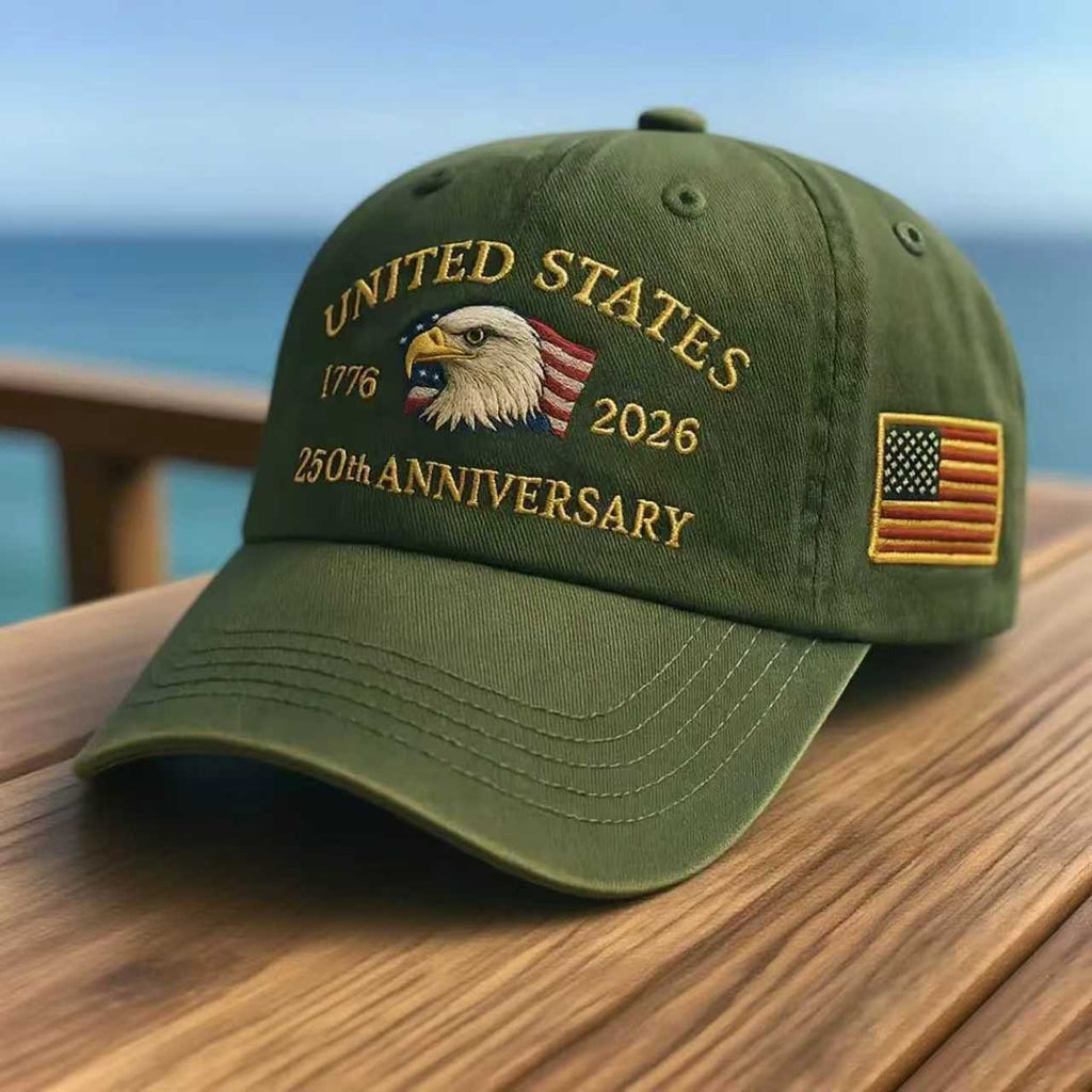 USA Casquette 250ème anniversaire Lavé-Imprimé Chapeau drapeau USA Eagle Baseball Cap Broderie Casual B
