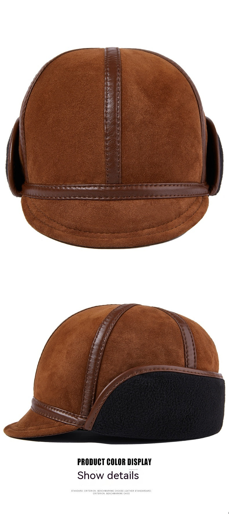 Chapeau d'hiver en cuir casual pour hommes