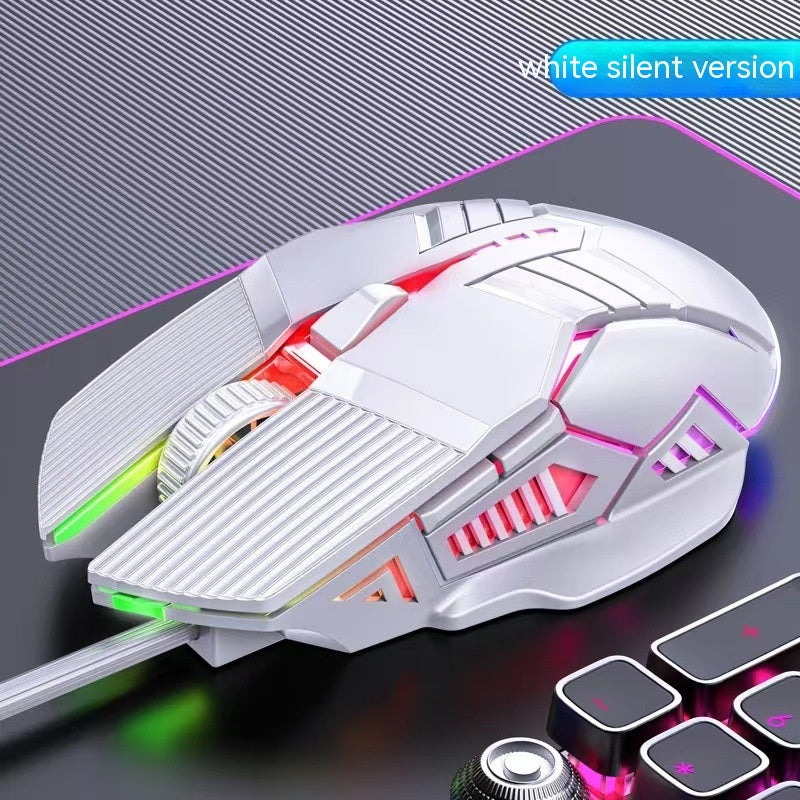 Souris filaire 6D coloré éblouissant E-sports Jeux Bureau Mute Souris lumineuse