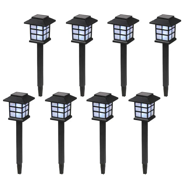 8pcs lumière de jardin de lanterne solaire LED blanche