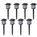 8pcs lumière de jardin de lanterne solaire LED blanche