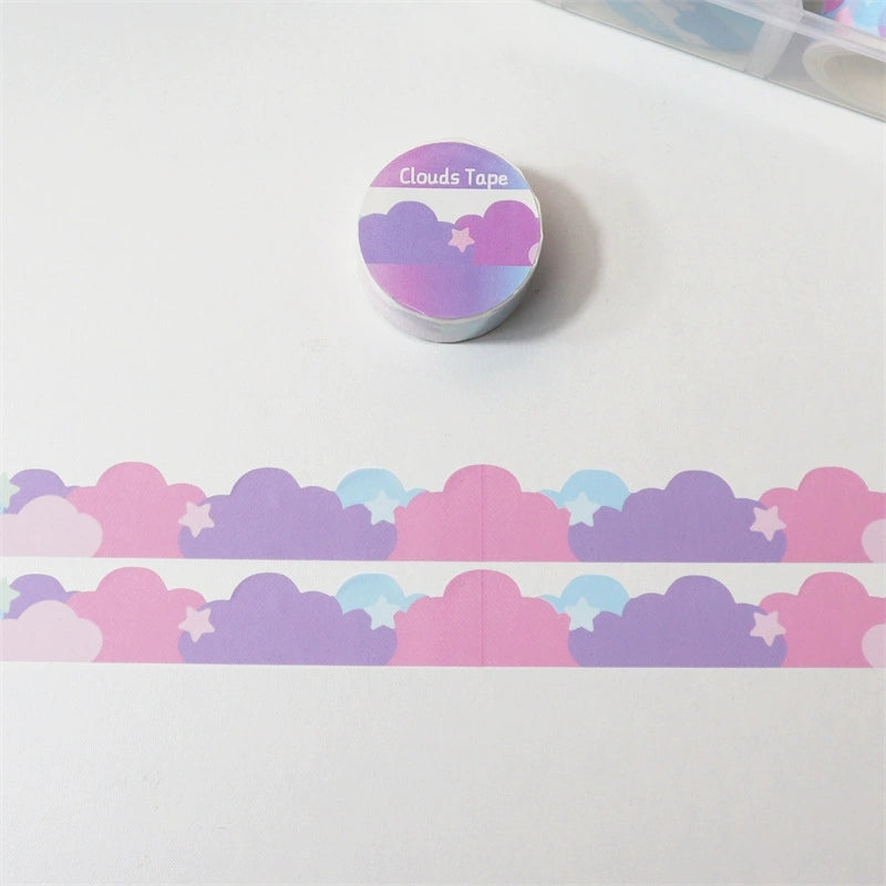 Décor et ruban papier aux étoiles et aux nuages mignons
