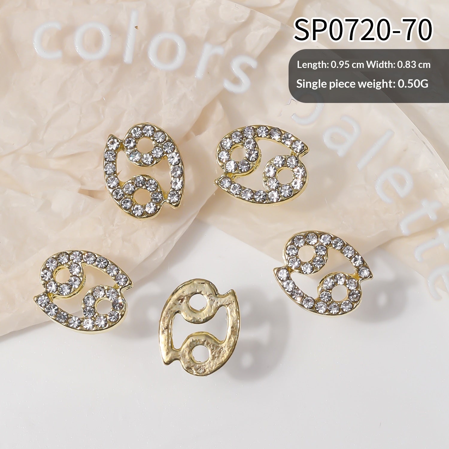 12 Stickers Filigrane Zodiac Art Accessoires Alliage Strass 3D pour Decorat de Nail Bricolage