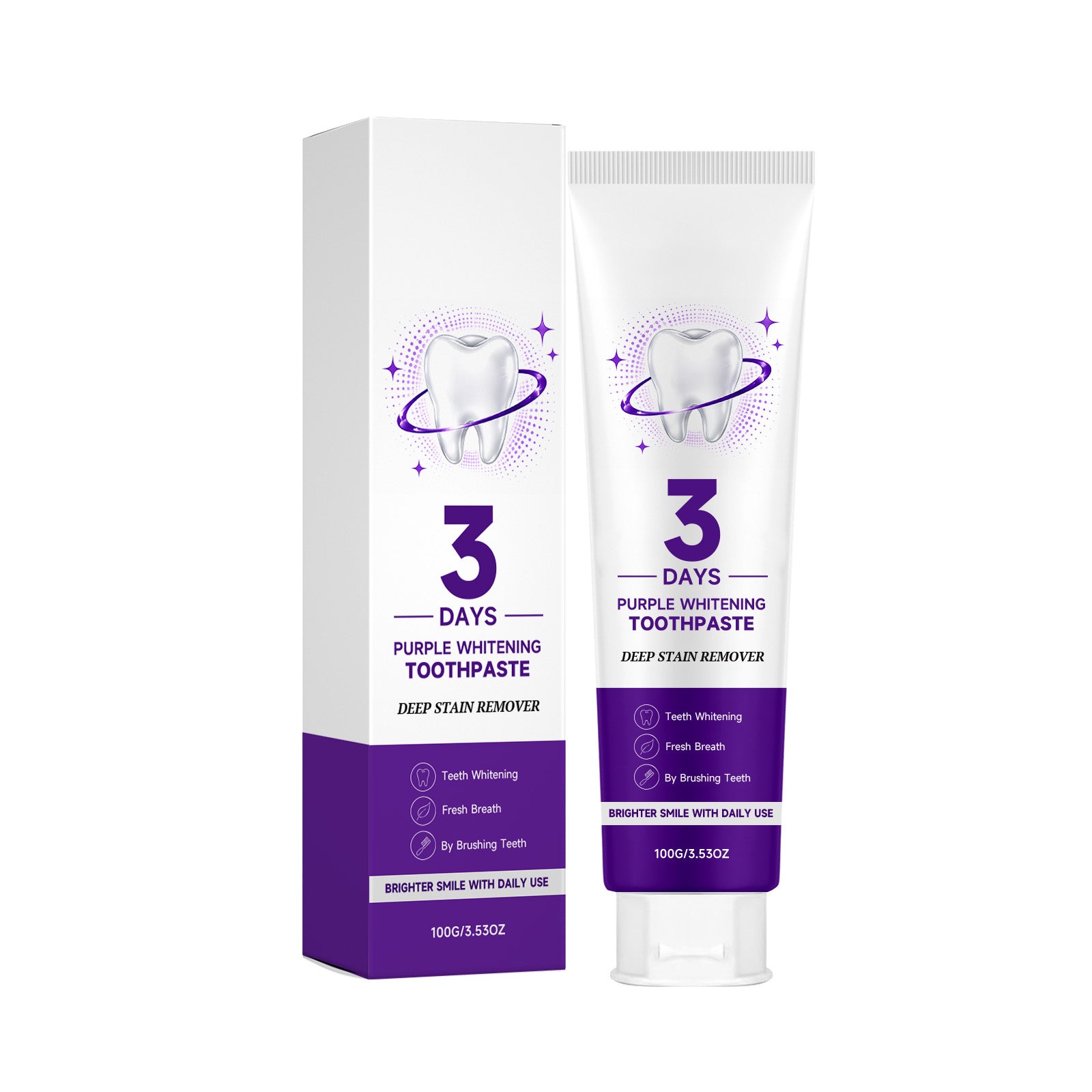 Dentifrice pourpre blanchissant