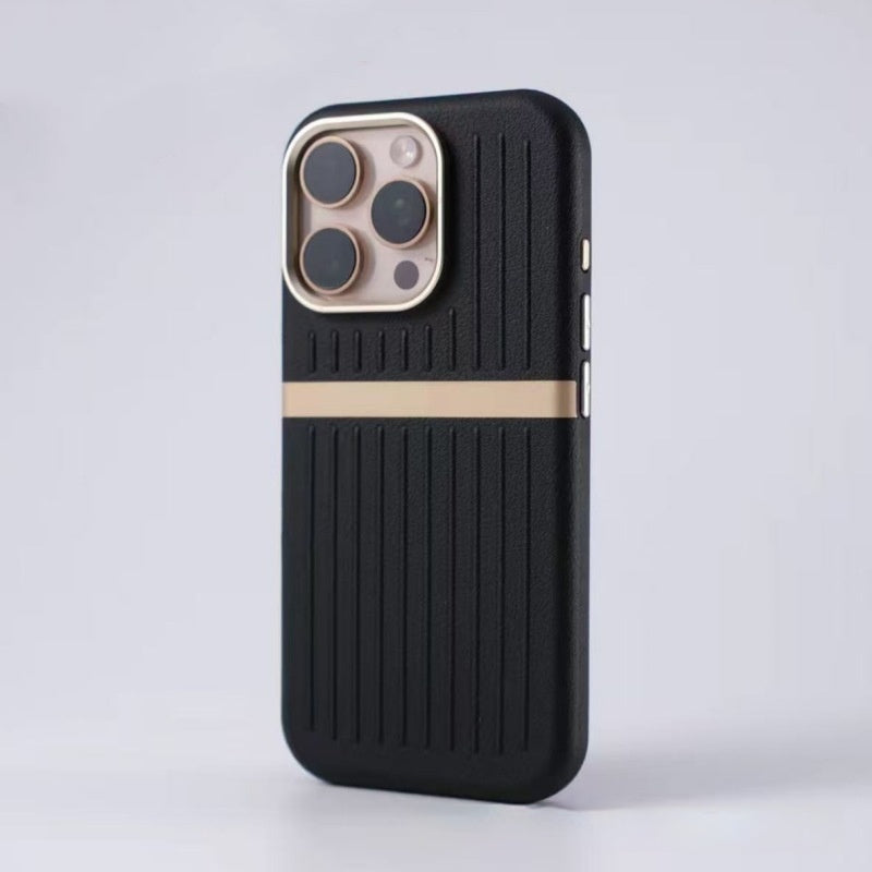 Cas de téléphone magnétique ondulée Cas de téléphone en cuir de bureau