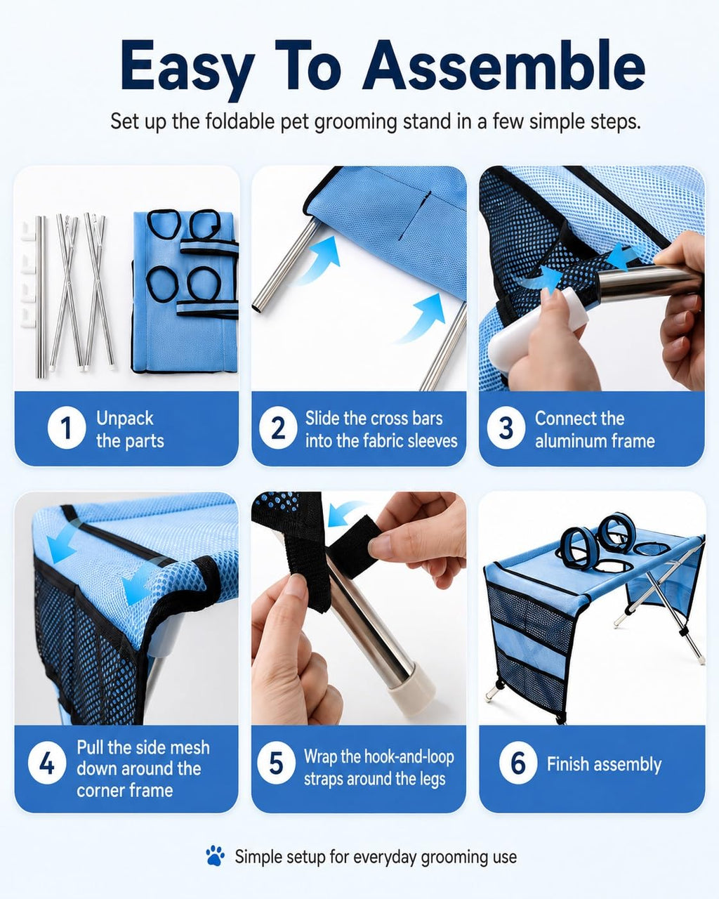 Foldable Dog Grooming Hammock, Small and Medium Dogs
