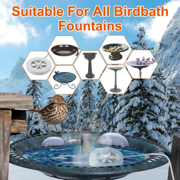 Chauffe-baignoire d'oiseau 70W pour l'extérieur Hiver chauffé Deicer de bain en aluminium imperméable