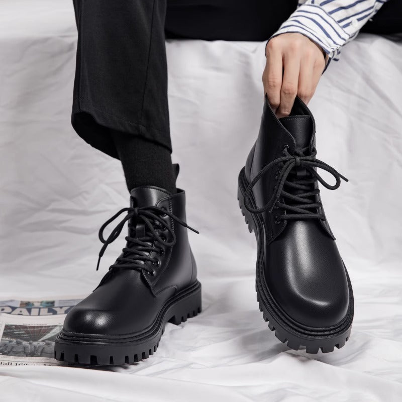 Bottes en cuir homme Automne style britannique