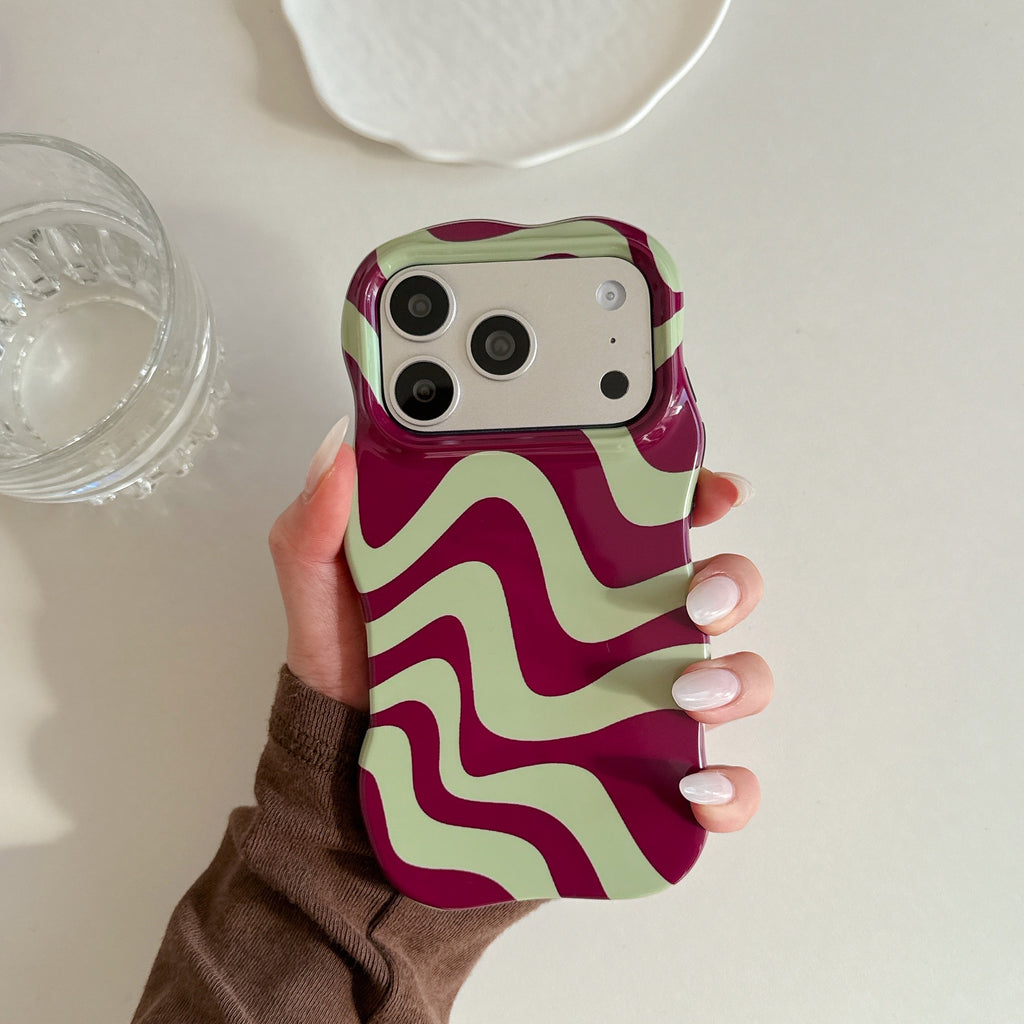 Cas de téléphone à rayures géométriques minimaliste de niche