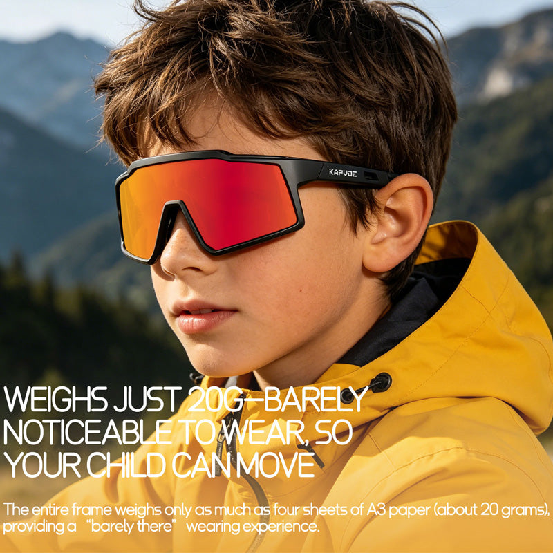 Lunettes de vélo polarisé pour enfants pour adolescents Sports de plein air et plein air